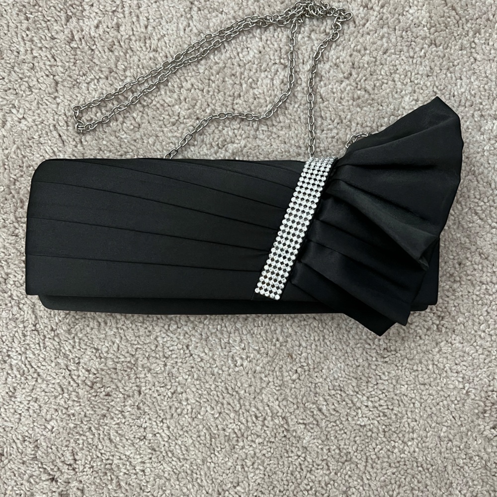 Black RSVP evening clutch